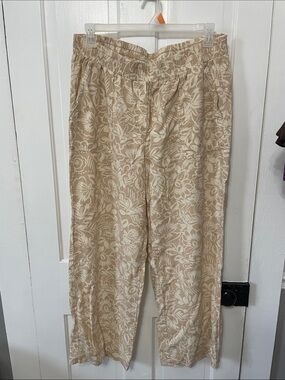 Rafaella Beige and Cream Wide Leg Pants